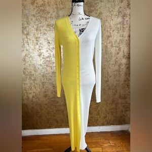 New STAUD Shoko Two-Toned Knit Dress